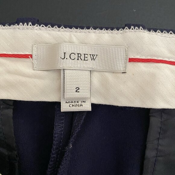 J Crew Sailor Dress Pants Women 2 Navy Trouser Gold Crest Button Nautical Preppy - Picture 10 of 16